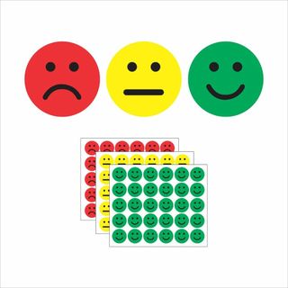270 Adesivos Escolares de Recompensa 2,5x2,5cm – Vermelho, Amarelo e Verde, Resistentes à Água, Professores