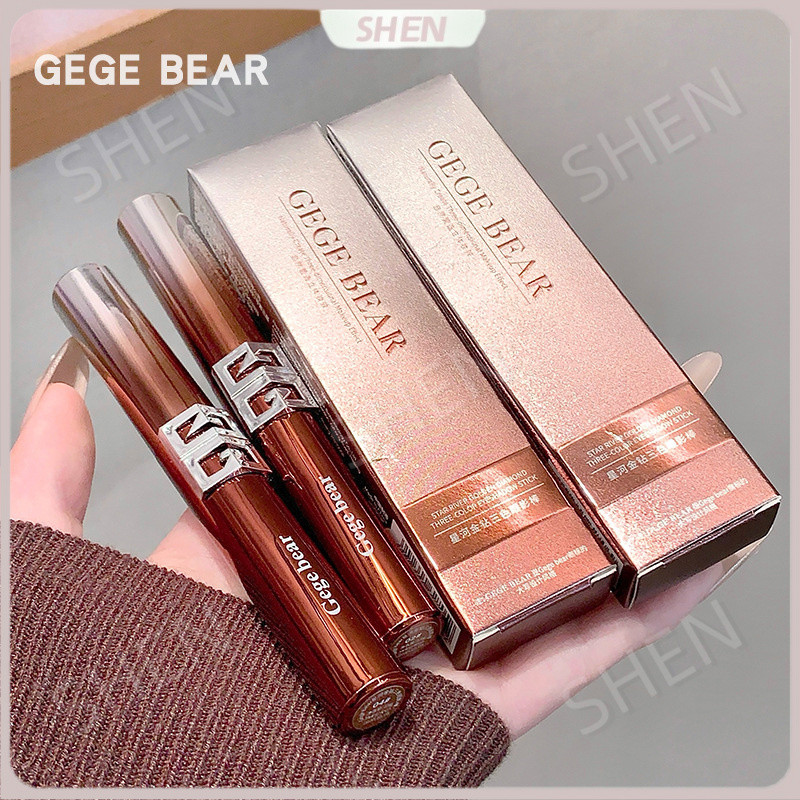 Xinghe Golden Diamond Tricolor Sombra em bastão em formato de um curso de alta renderização de cores Maquiagem Sombra pr