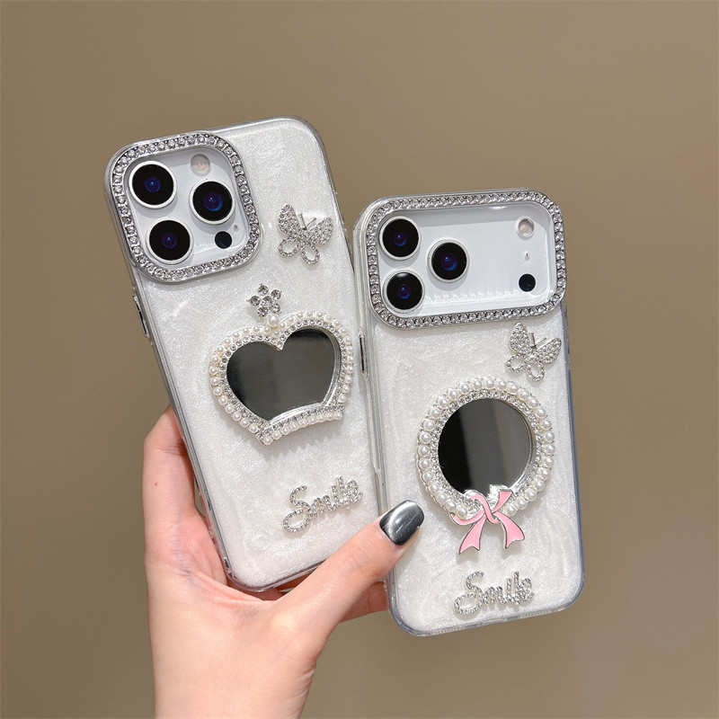 Adequado Para Iphone 17 Promax 6/7/8 X/XS Xms XR11 12 13 14 15 16 Inclui Pro Max/Plus Capa De Telefone Com Coroa Espelho