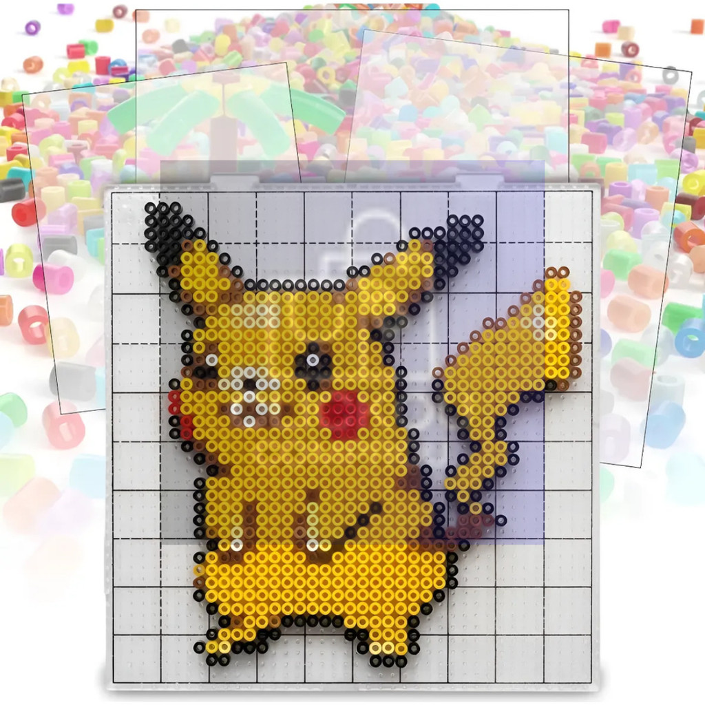 Kit Pegboard De Hama Beads 28cm Papel Protetor Termofusão Não Gruda PixelArt HamaBeads