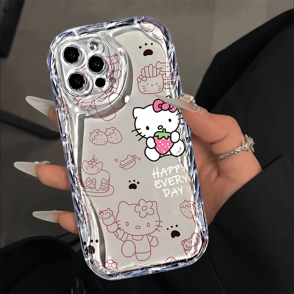 Detalhes do Capa De Telefone Ondulada Transparente , À Prova De Choque Hello Kitty Para Redmi Note 14 Pro 13 12 11 10 9 8 14C 13C 12