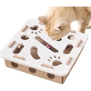 Brinquedos de Labirinto de Feltro para Gatos - Brinquedo Interativo para Treinamento Cerebral de Gatos, Caixa de Estimul