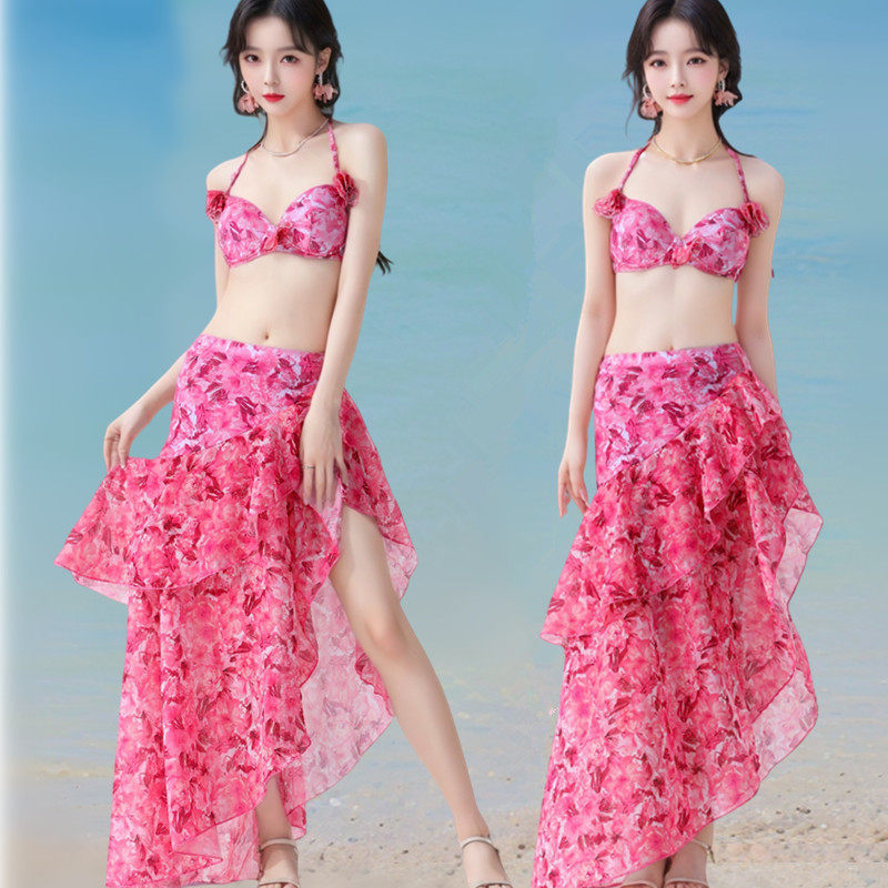 Biquíni praia Biquíni brasileiro Roupa de praia feminina Flor mar fada novo estilo maiô feminino biquíni dividir terno d