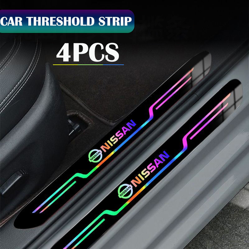 4 peças de faixa protetora para soleira de porta de carro, anti-riscos, para Nissan Grand Livina, Skyline, X-trail, Juke