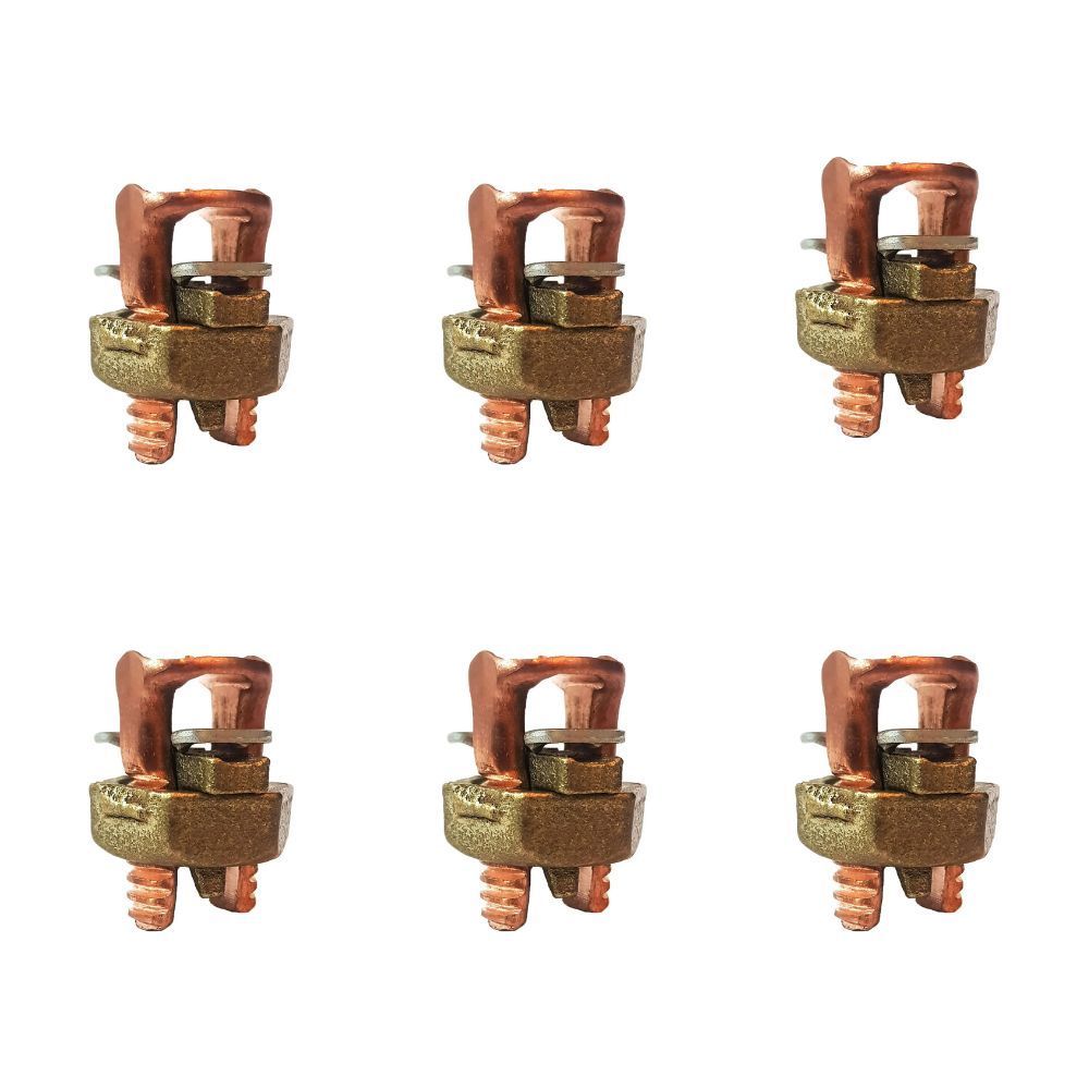 KIT 6 CONECTOR BIMETALICO  SPLIT BOLT PARAF FENDIDO 25MM MCI