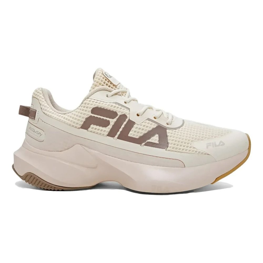 Tênis Fila Recovery Feminino Bege Leve Macio Caminhada Academia Casual