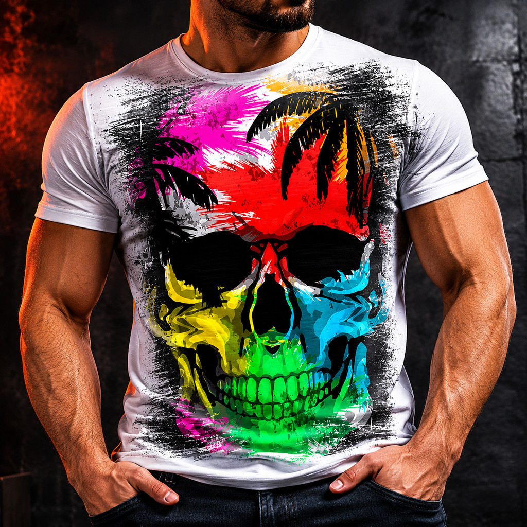 Camisa Camiseta Skull Caveira Praia Coqueiro
