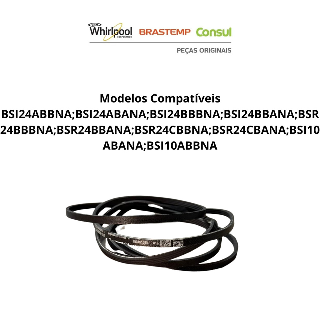 Correia Para Secadora Suspensa Brastemp Original Modelos Bsi10  Bsr24B Bsi24 326009101