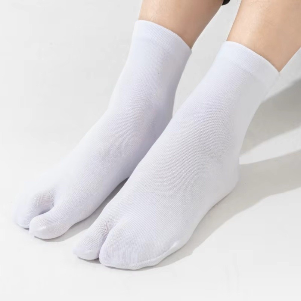 1Pare De Meias De Cinco/Duas Dedos Primavera Outono – Tamancos De Madeira Estilo Japonês Meia Curta Absorvente De Su — imagem 2 de 2