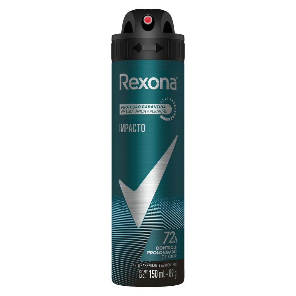 Imagem Desodorante Antitranspirante Aerosol Masculino Rexona Impacto 72 horas 150ml