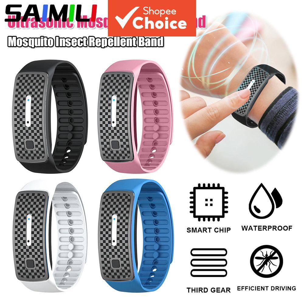 Pulseira Repelente de Mosquito Ultrassônico, Pulseira de Pulso Anti-Insetos, Relógio Eletrônico para Repelir Mosquitos,