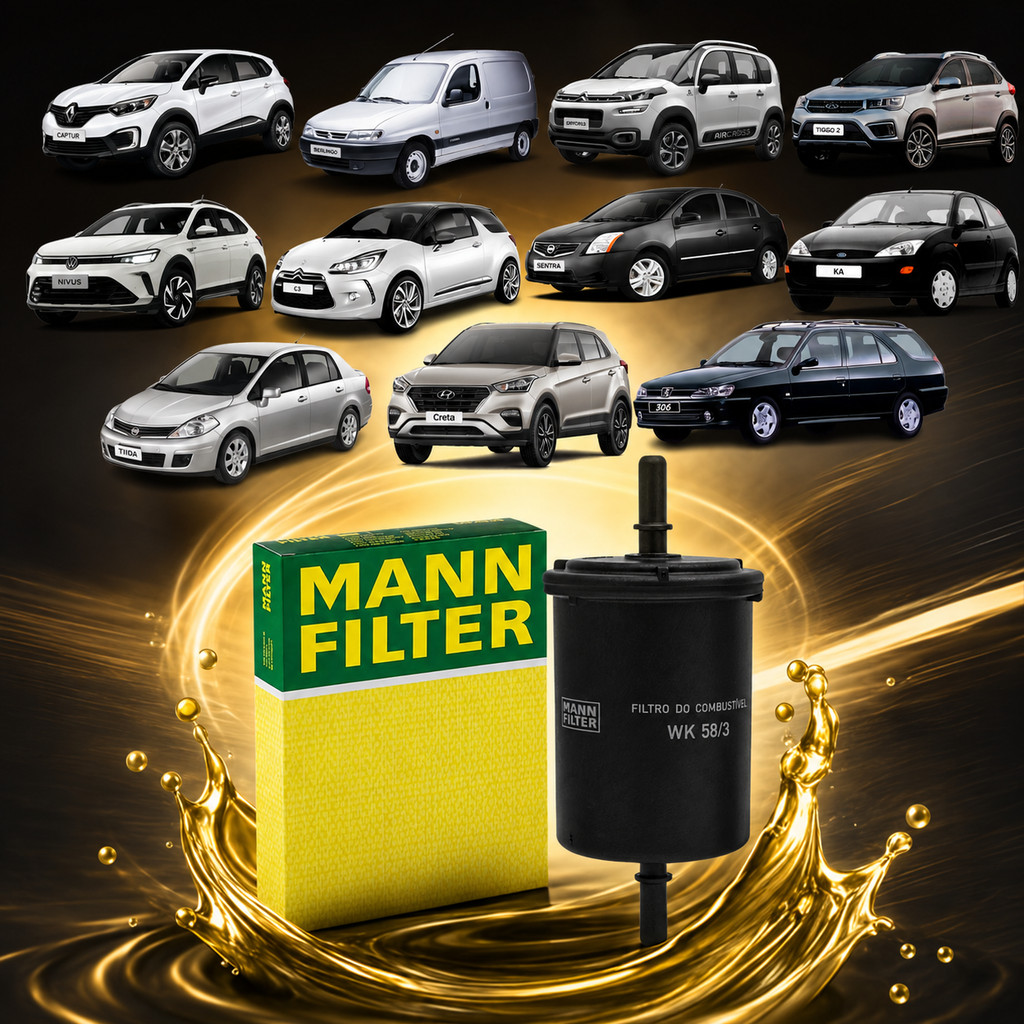 Filtro De Combustivel Mann-Filter WK58/3 Vw Up Tsi 1.0 March Virtus C3 208 Hb20 Clio Gol Saveiro