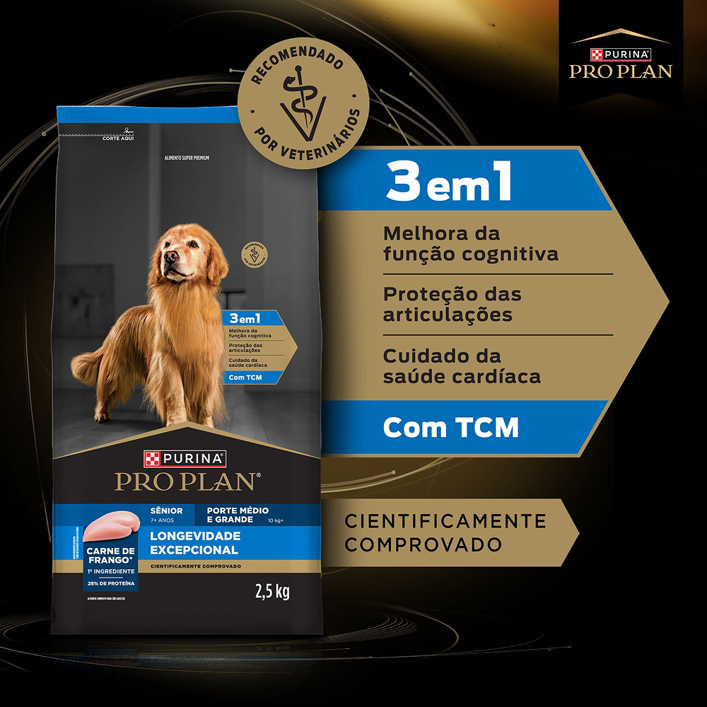 Ração Pro Plan Frango Sênior Médios Grandes 7+ 2,5kg — imagem 2 de 2