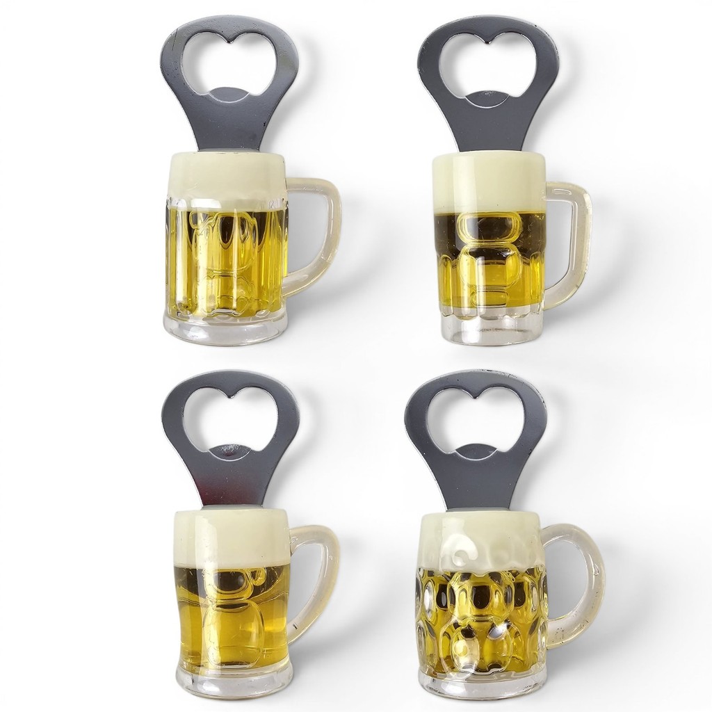 Kit 4 Abridor De Garrafa C/ Imã Cerveja Chop Sortido Metal