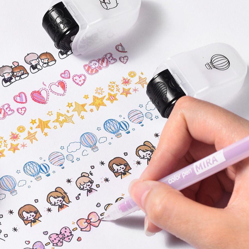 MXBEAUTYUJ Graffiti Doodle Roller Stamp , Marcador De Pontos-Chave DIY Decoração Carimbo De Rolo Impresso