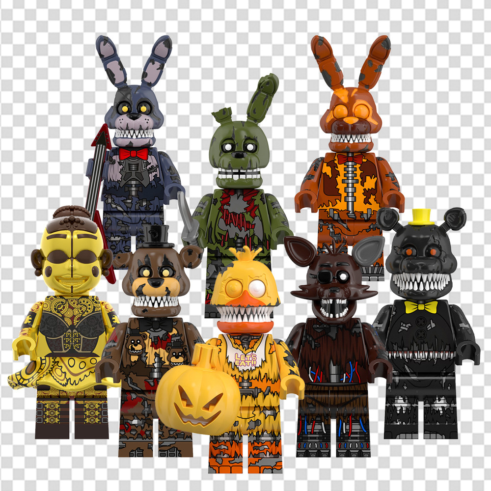 FNAF Freddy Chica Phantom Foxy Ballora Springtrap Bonnie Bloco De Construção Figura Brinquedos Infantis