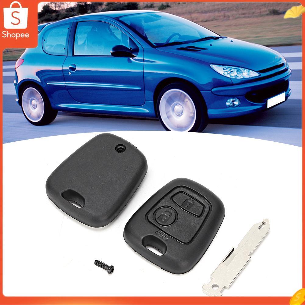 Hap chave escudo caso capa do carro apto para peugeot 206 306 307 preto 2 botões acessório aumentar a durabilidade