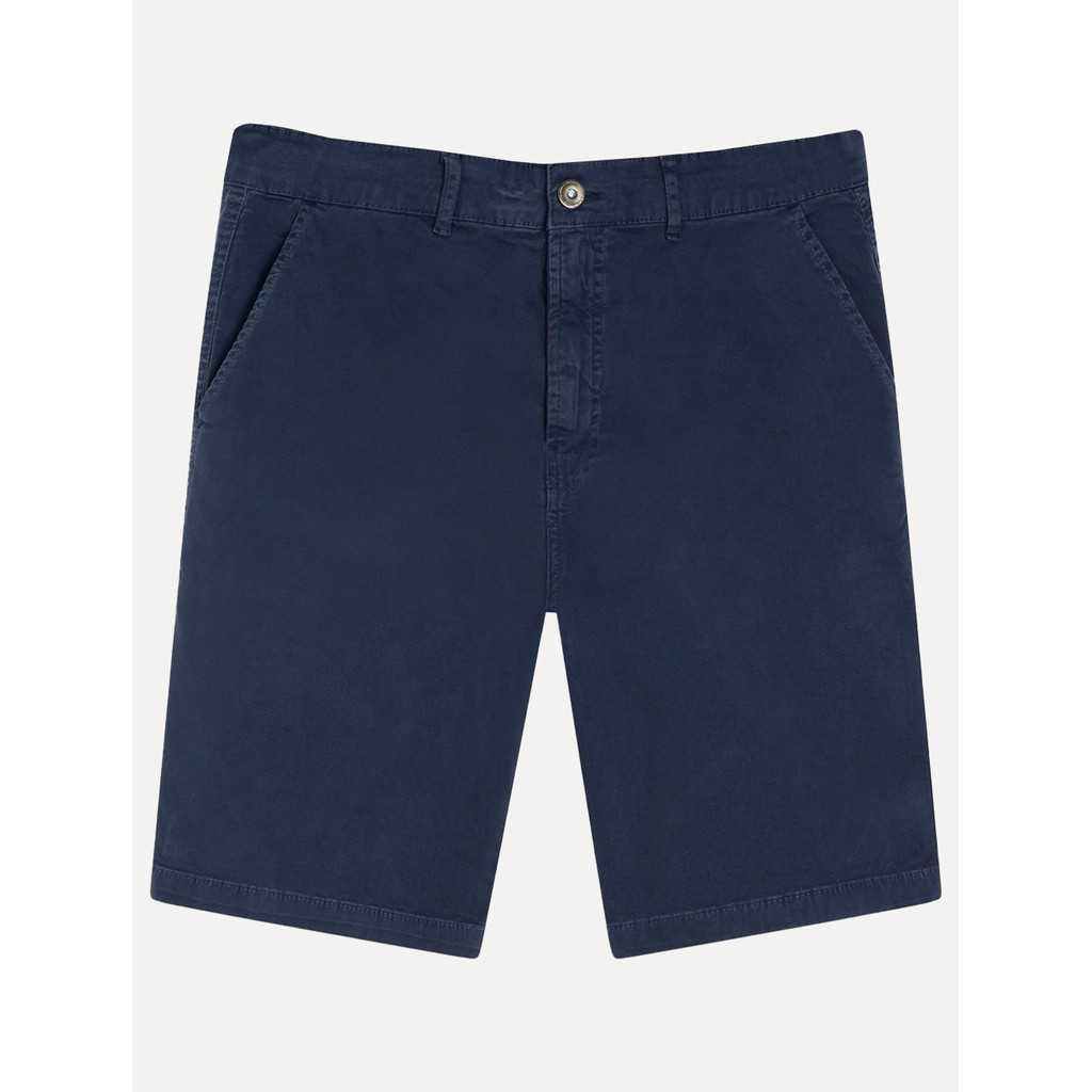 Bermuda Ellus Masculina Sarja Slim Color Twill Power Azul Marinho