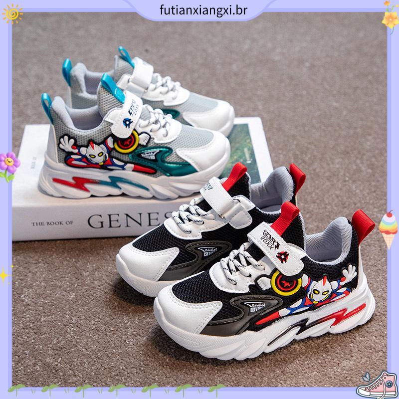 tênis infantil masculino kit tênis infantil masculino Sapatos para meninos 2024 novo Ultraman tênis infantis malha res