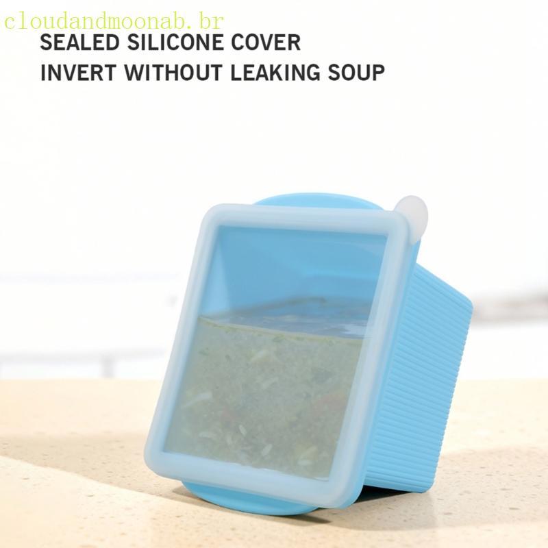 Bandeja Quadrada Do Congelador Silicone CLO Tampa À Prova Vazamento Para Cubos Da Sopa E Moldes Suco