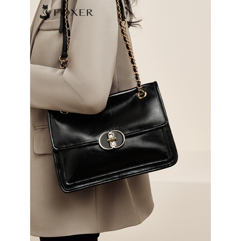 Bolsa mensageiro de couro genuíno raposa dourada, bolsa mensageiro feminina 2026, novo estilo, grande capacidade, bolsa