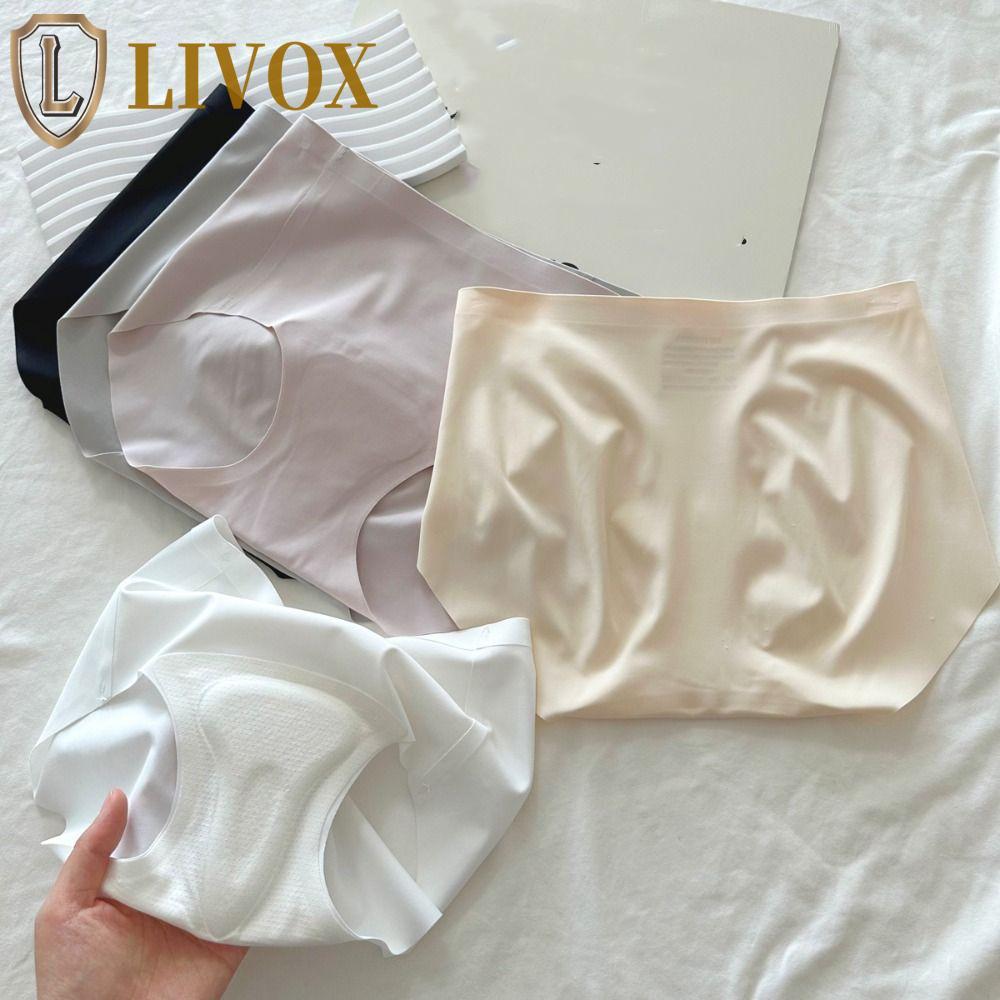 LIVOX Fitness Roupa Íntima Invisível , Cuecas Anti-Constrangimento De Cintura Média , Seda Gelada