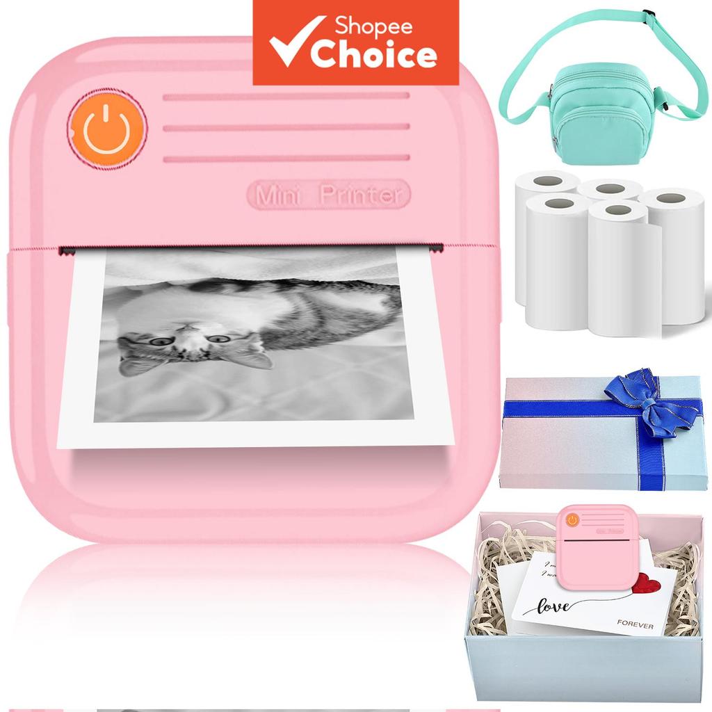 Mini impressora fotográfica sem fio, portátil com recarga térmica, com aplicativo, para impressão de fotos, diário e