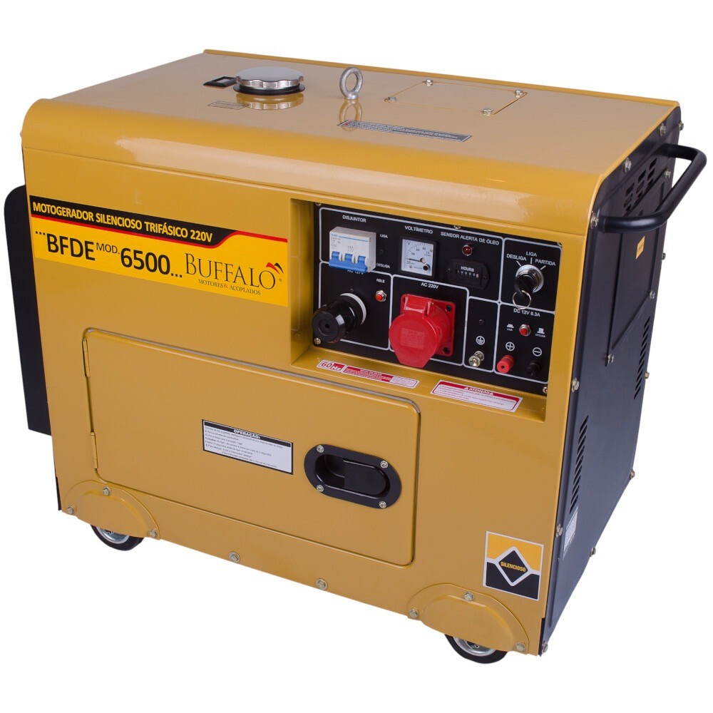 Gerador de energia 6,9 Kva a diesel partida elétrica trifásico BFDE 6.500 - Buffalo