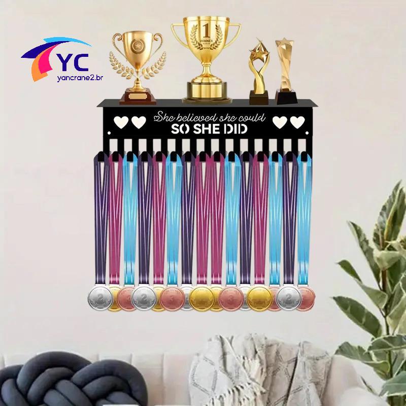 YCBR Medalha Gancho Display Ra Suporte De Armazenamento De Prêmios Montado Na Parede Porta-Chaves Adequado Para Futebol
