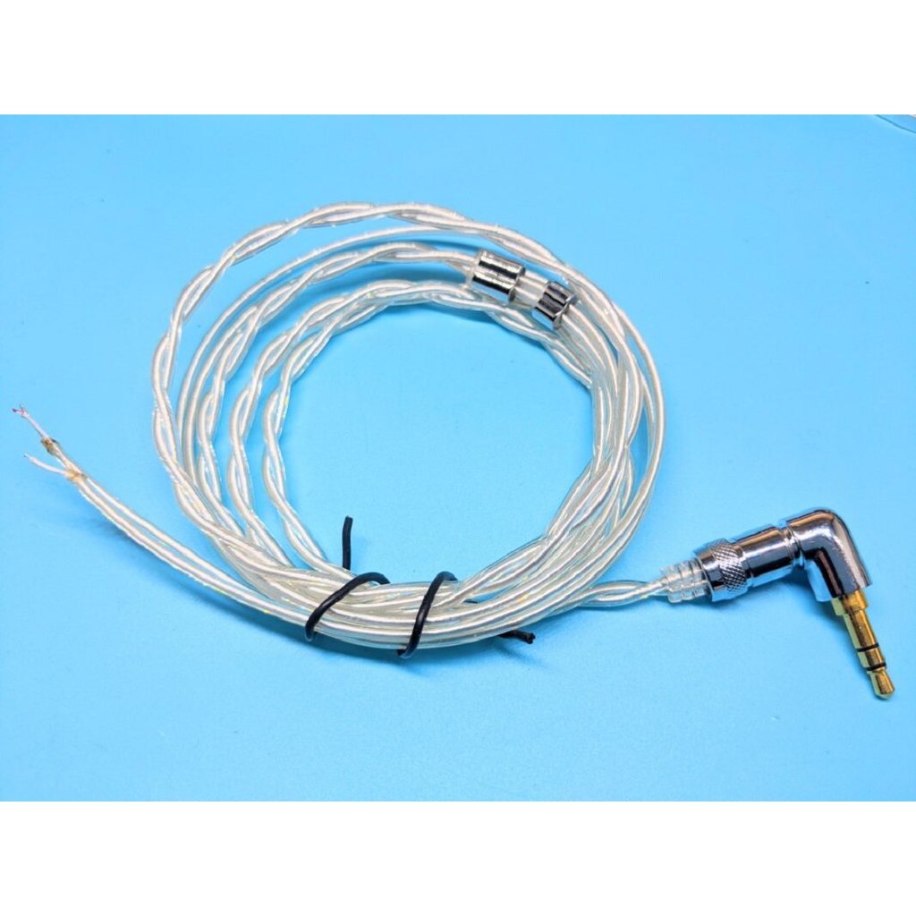Cabo de fone de ouvido de prata esterlina importado TPU colcha externa Hardware de liga de zinco HIFI plugue curvo de al