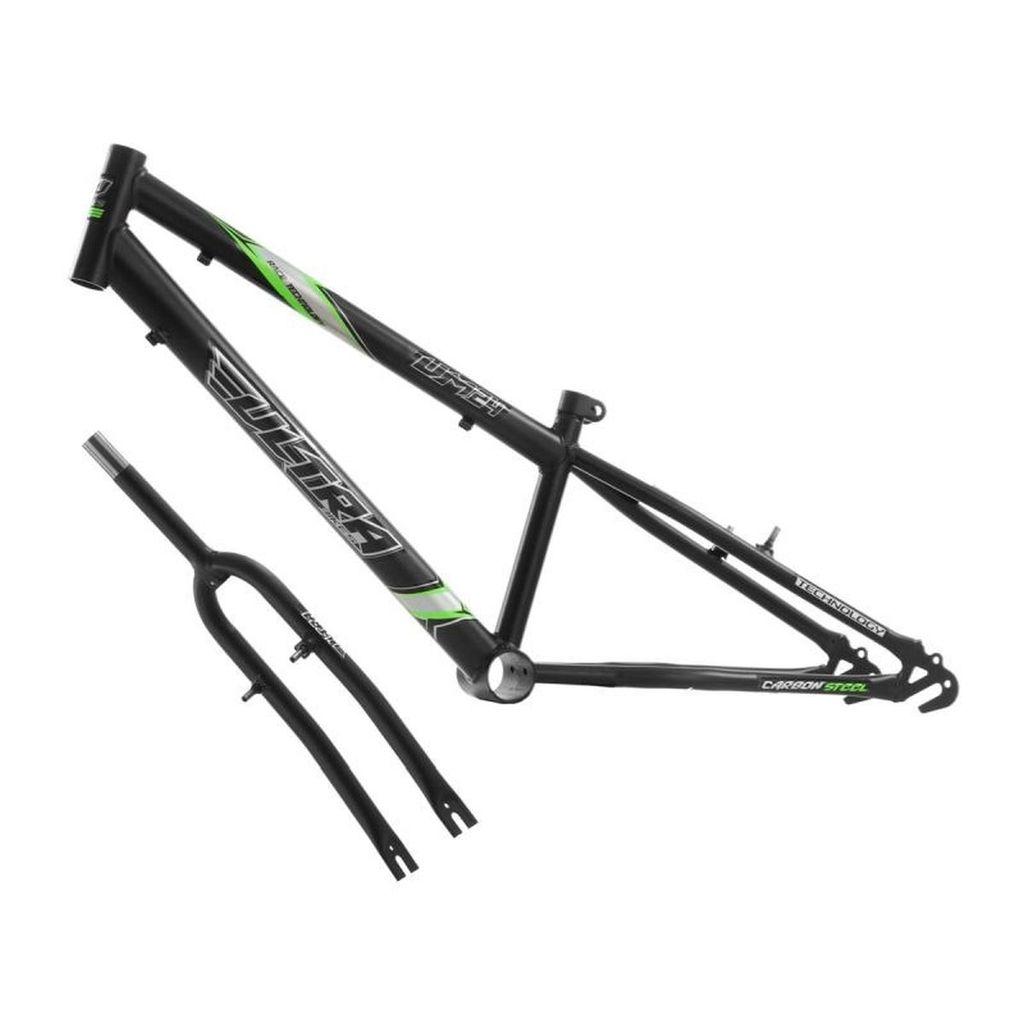 Quadro Para Bicicleta Aro 24 Ultra Bikes Em Aço Carbono Com Garfo Rebaixado Peça Resistente