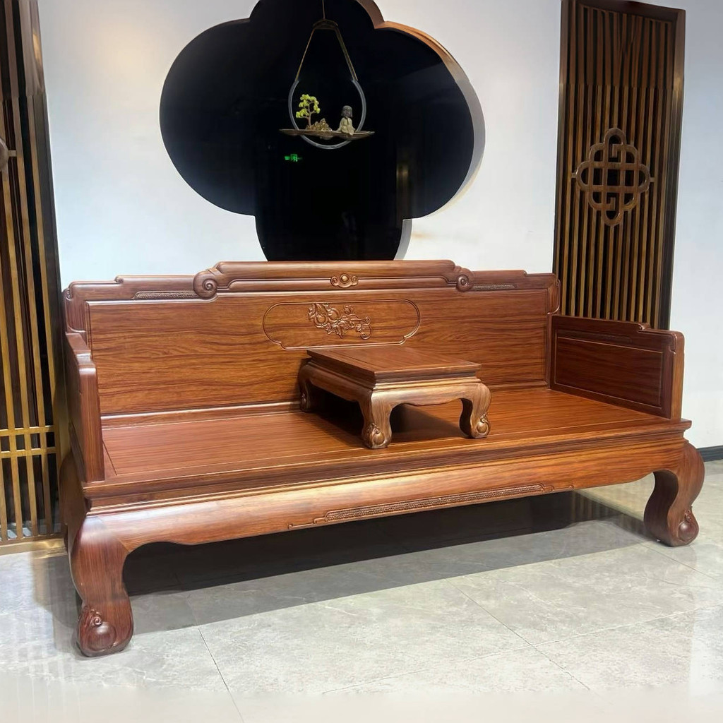 Arhat cama de madeira maciça estilo chinês sofá cama abacaxi grade flor dourada pêra Hotel casa chá móveis antigos simpl