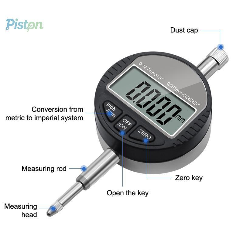 Pistão 0-12.7mm 0.01/0.001mm Medidor Eletrônico De Thiness Tela LCD Micrômetro Digital Fino Ferramentas De Medição De Pr