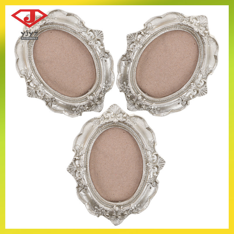 3 Pçs Mini Molduras De Resina Vintage Prata 3D Pendurado Exibição De Imagem Para Decoração De Casa Yujingyouzhang