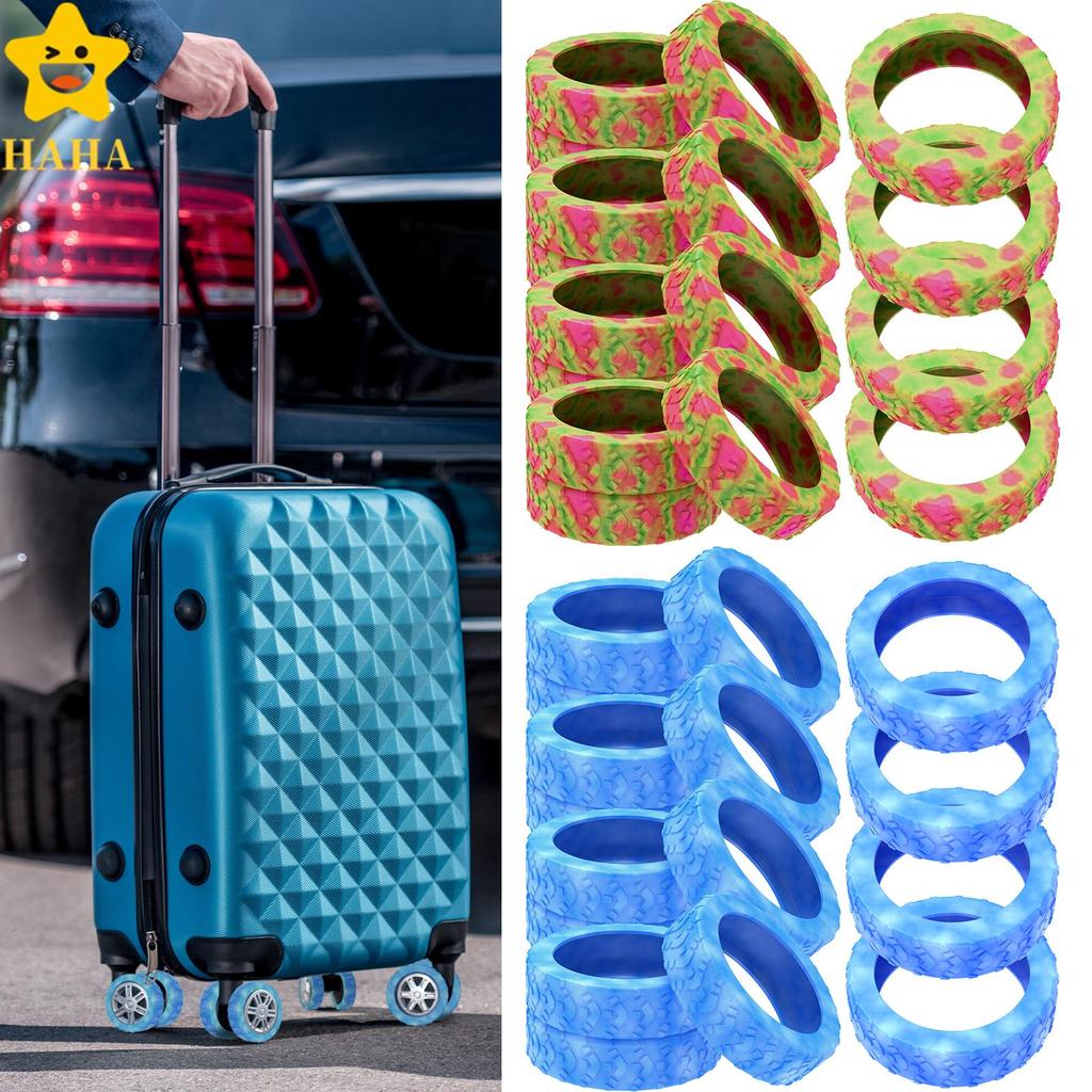 16 Pçs Bagagem Mala Roda Capa À Prova Dwaterproof Água Silicone Rodízio Sem Ruído 2 Rodas Protetor Shopbc3193