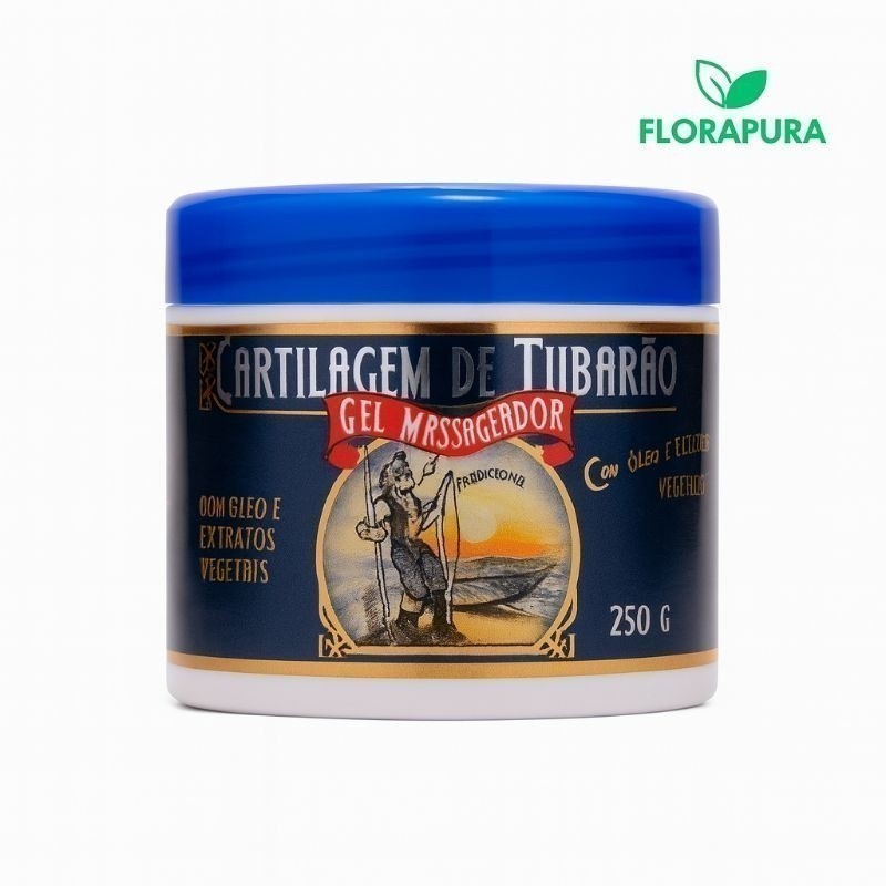 Gel de Massagem com Cartilagem de Tubarão 250g | Flora Pura – Relaxamento e Bem-Estar Muscular
