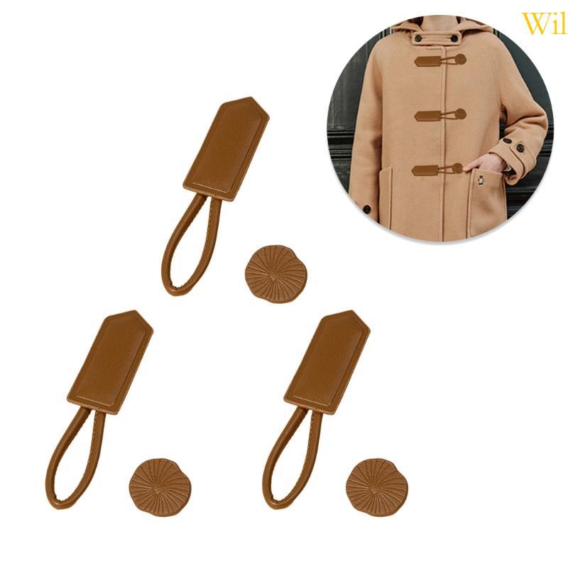 Wil 3 Peças Fivelas Chifre Para Roupas, Casaco Bebê, Suéter, Botões, Formato Vaca