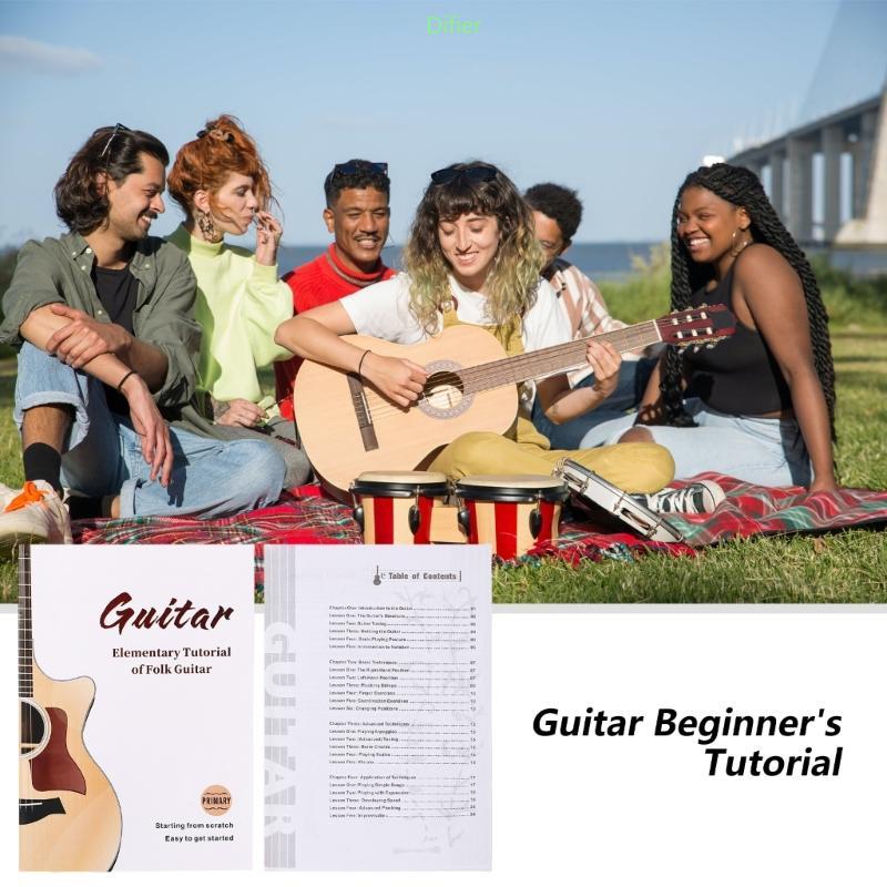 Livro Abrangente Aprendizagem Guitarra Difier Para Iniciantes, Aulas Vídeo Acordes Música Famosas