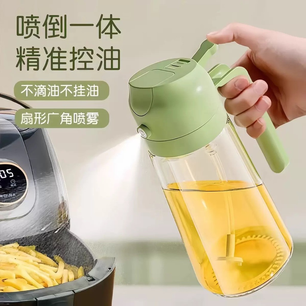 Dispensador de óleo de vidro para pulverização e vazamento, frasco pulverizador de óleo para uso doméstico na cozinha, f