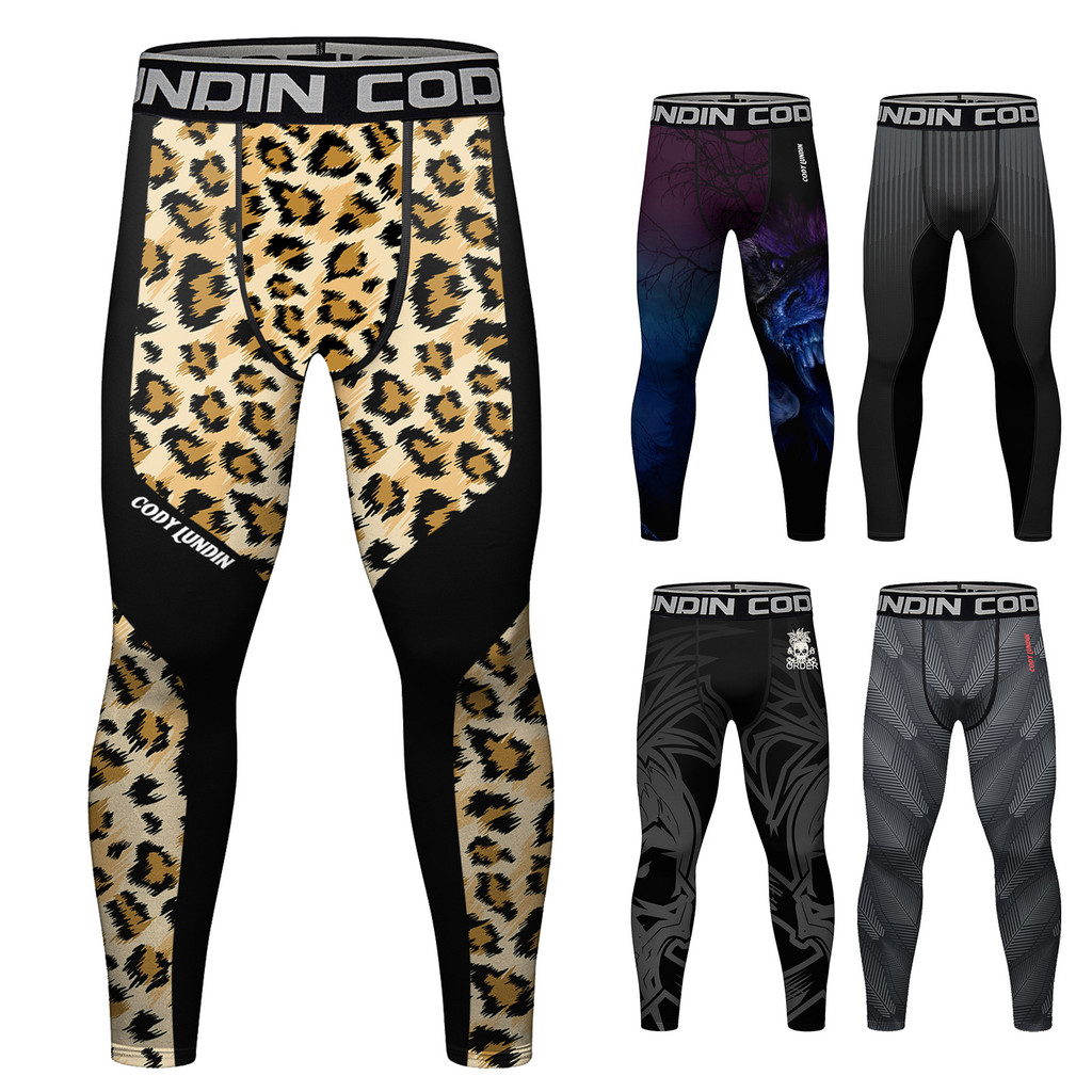 2023 outono novo estilo calças de fitness dos homens correndo fitness 3D impresso compressão Leggings esportes lazer sec