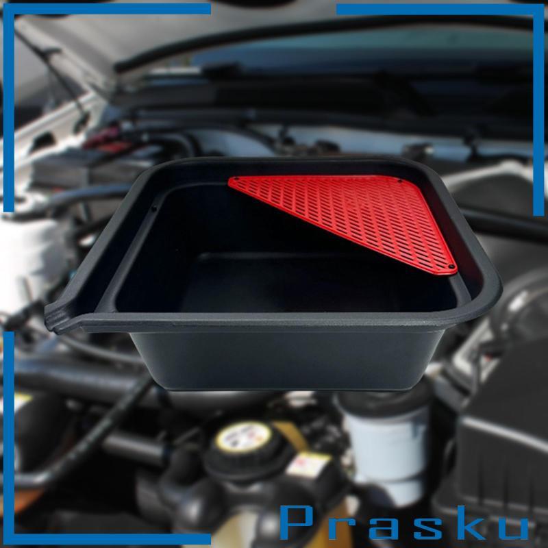 [Prasku] Balde De Drenagem De Óleo De Motor Portátil 9L Bandeja De Gotejamento Resistente Com Filtro Para Carro , Motoci