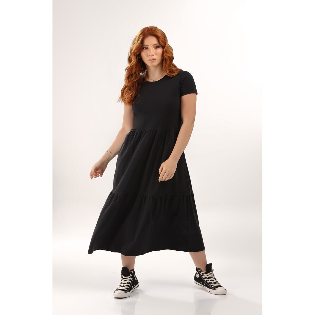 Vestido Marias Longo em Algodão Just Basic