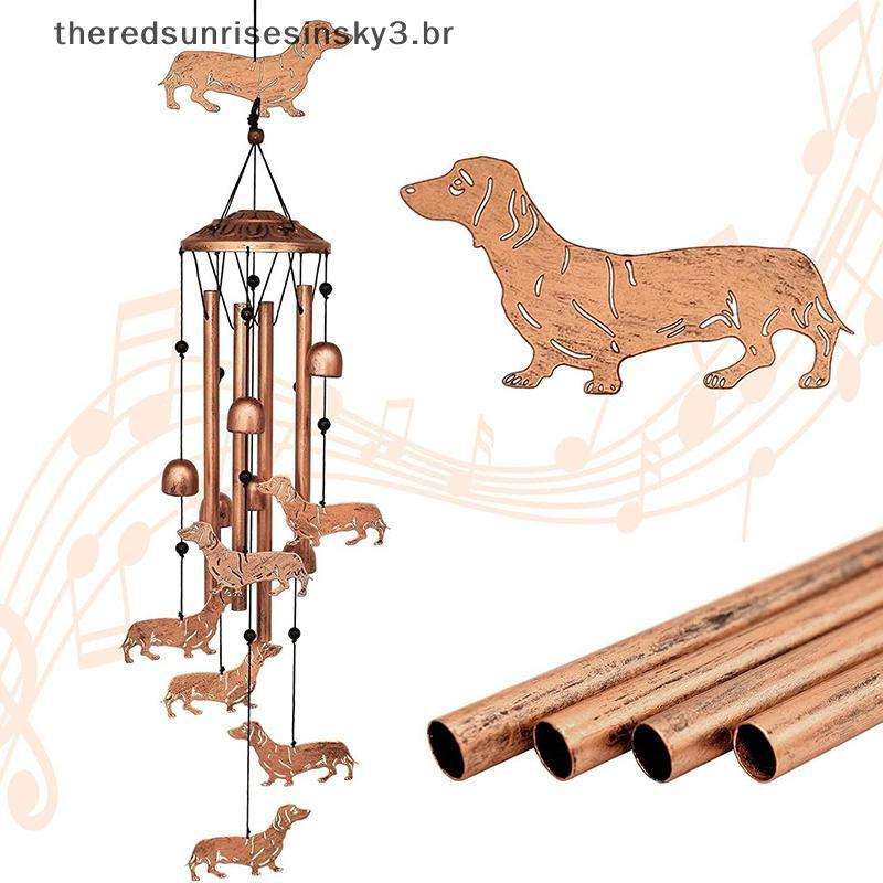 TSBR Dachshund Cão Sinos De Vento Para Fora , De Metal , Presentes Do Dochshund Mulher/Homem , Carrilhão Decoração Jardi