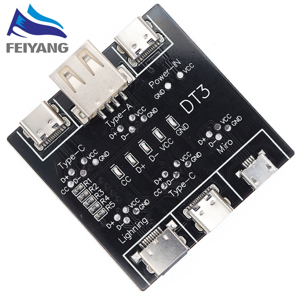 Placa De Detecção De Cabo De Dados DT3 Tipo-C Micro USB Testador Curto-Circuito Liga/Desliga Ferramenta De Diagnóstico P