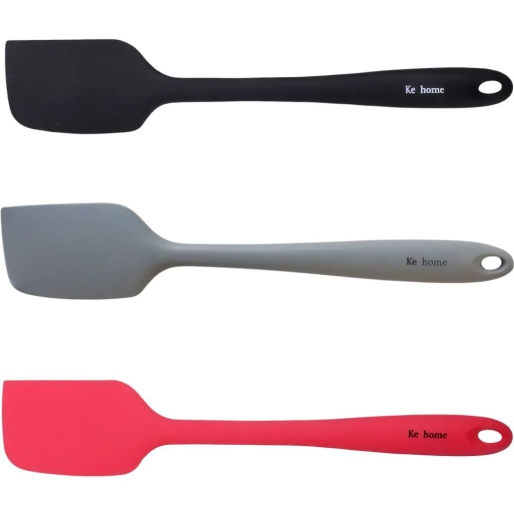 Espátula De Silicone Preta Vermelha Cinza Utensílio Cozinha Resistente Culinária Confeitaria Receita