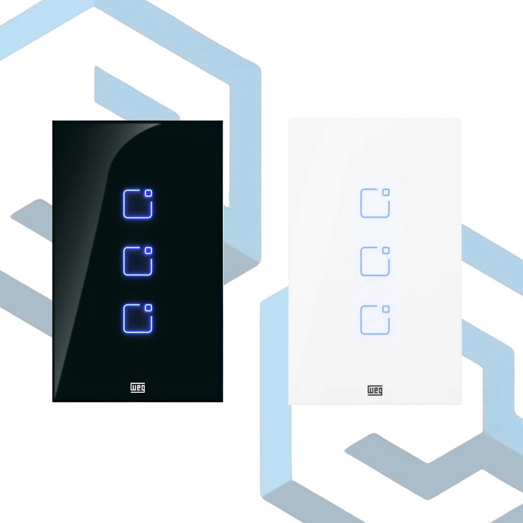 INTERRUPTOR TOUCH WI-FI WEG HOME – 3 TECLAS | Placa 4x2