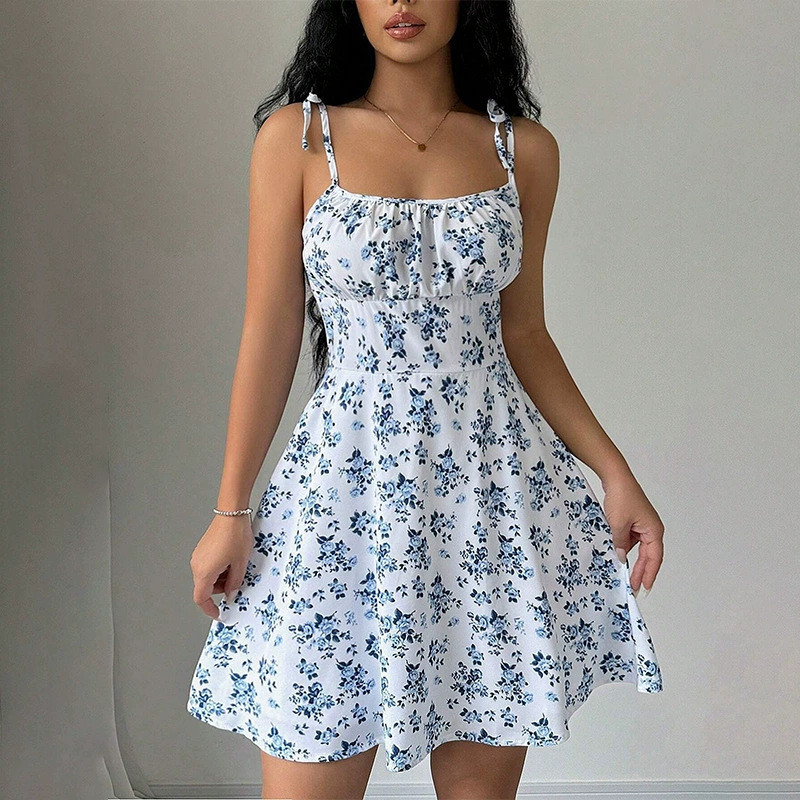 Cintura Abraçando Vestido Casual Estilo Ocidental Solto E Emagrecedor
