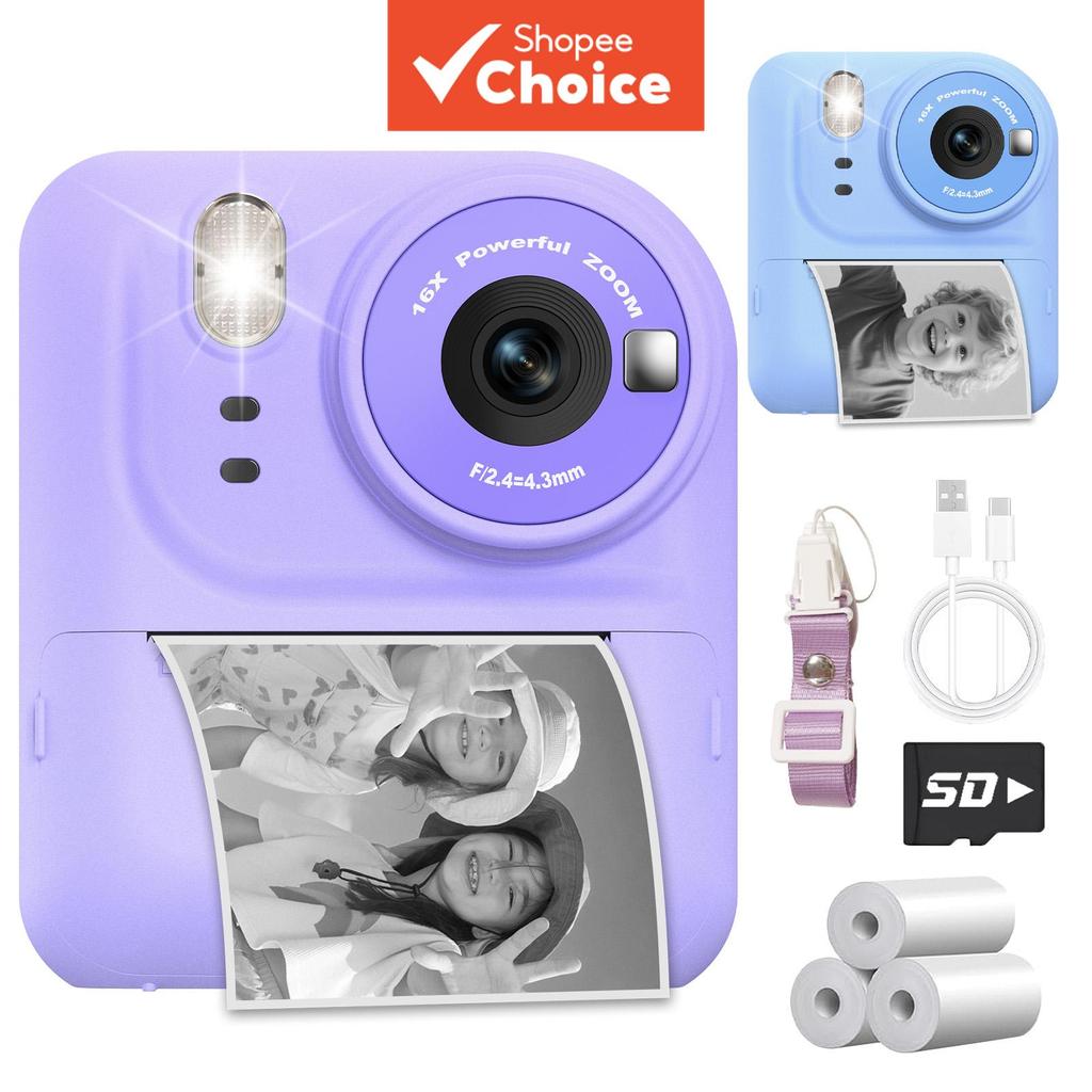 Câmera de Impressão Térmica para Crianças, Câmera Fotográfica Instantânea, Brinquedo de Tiro Portátil Criativo com
