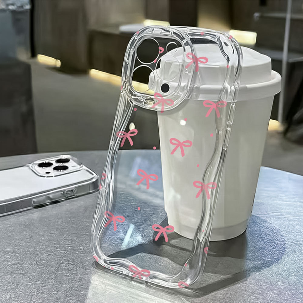 Estilo Coreano Arco Capa Capinha Para Samsung Galaxy A03 A04E A05 A06 A12 A13 A14 A15 A16 A23 Transparente Não Amarela