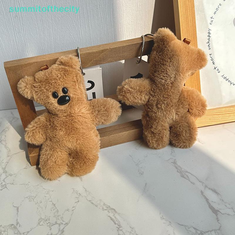 Nobleflyingsum 1 Peça Bolsa Infantil Feminina Acessórios Faça Você Mesmo Kawaii Pequeno Ursinho De Pelúcia Chaveiro De B